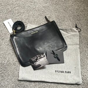 BNWT Sylvan Park black leather clutch